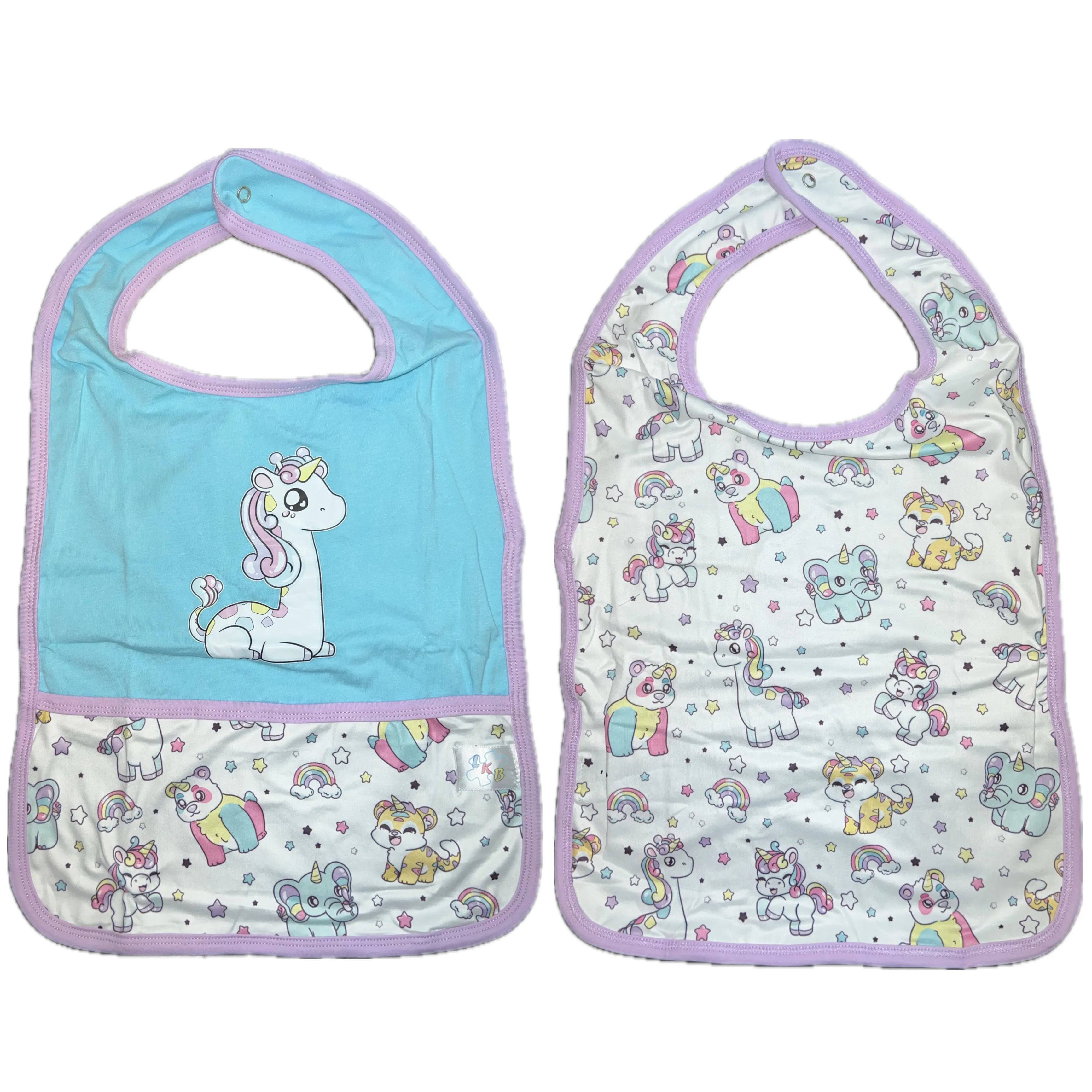 Unicorn Animals Double Sided Adult Bib