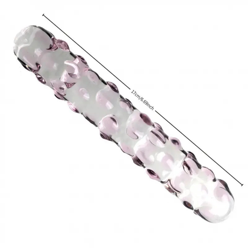 Unisex Transparent Spiked Glass Butt Plug With Geometric Bubbles Design