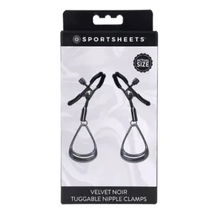 Velvet Noir Tuggable Nipple Clamps by Sportsheets