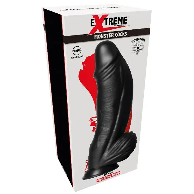 Vibrator EXTREME by Hidden Desire DEMON Vibrating Dildo. 9 funcții de vibrație. diametru 7.5 cm. lungime 28 cm. negru