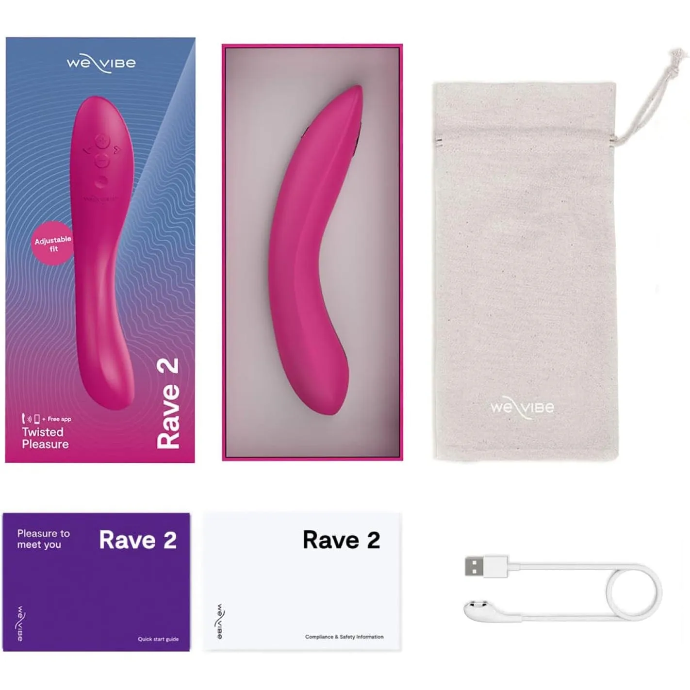 WE VIBE - Rave 2 App-Controlled Vibrating G Spot Dildo