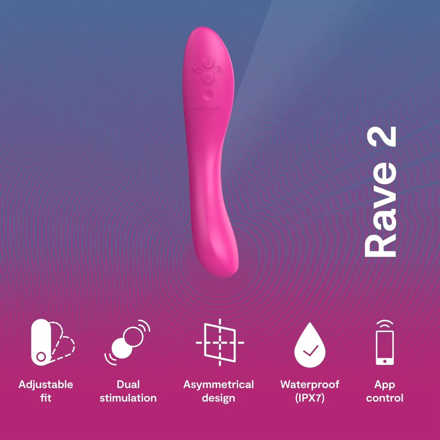 WE VIBE - Rave 2 App-Controlled Vibrating G Spot Dildo
