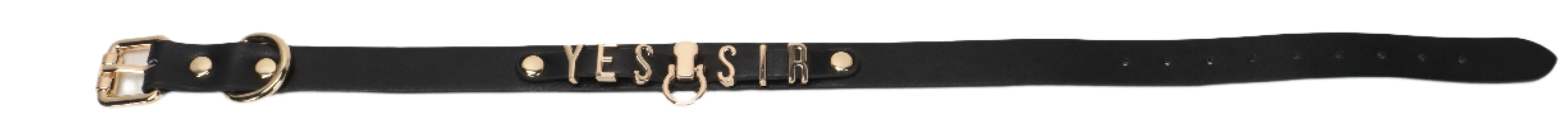 YES SIR  Neck Collar | Faux Leather | Adjustable | Fetish | Bondage