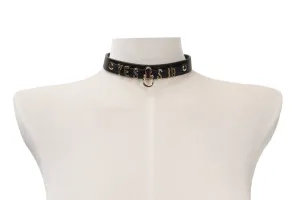 YES SIR  Neck Collar | Faux Leather | Adjustable | Fetish | Bondage