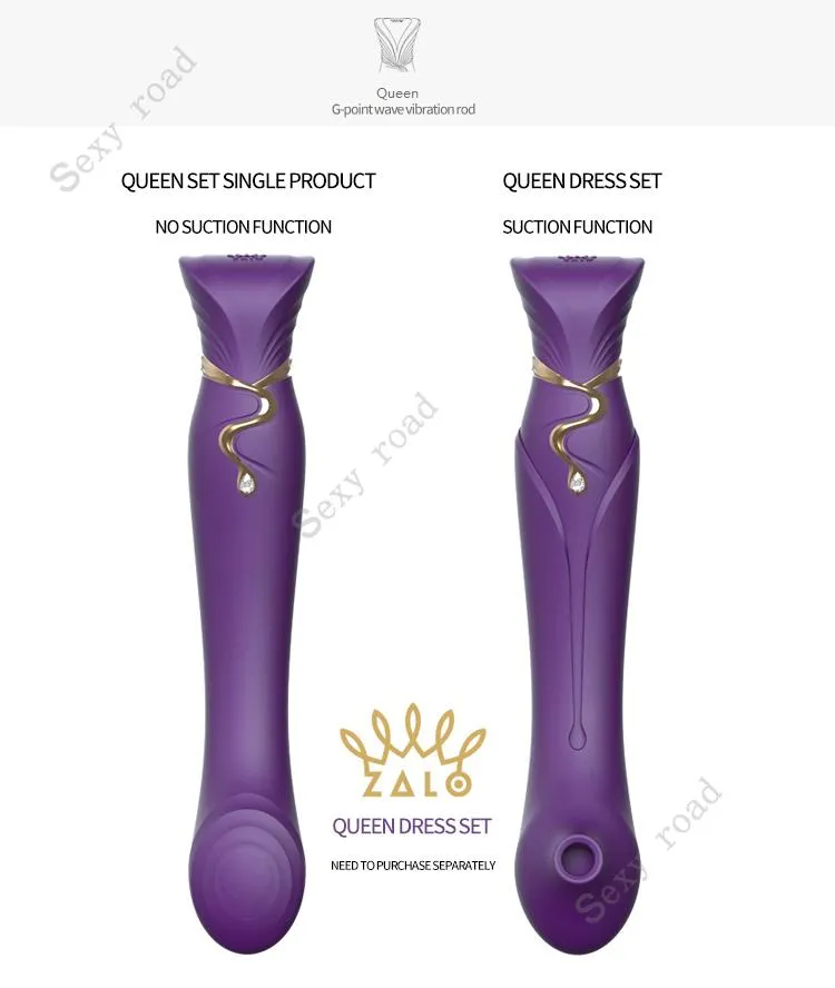 ZALO Queen Set G-spot PulseWave Vibrator with Suction Sleeve