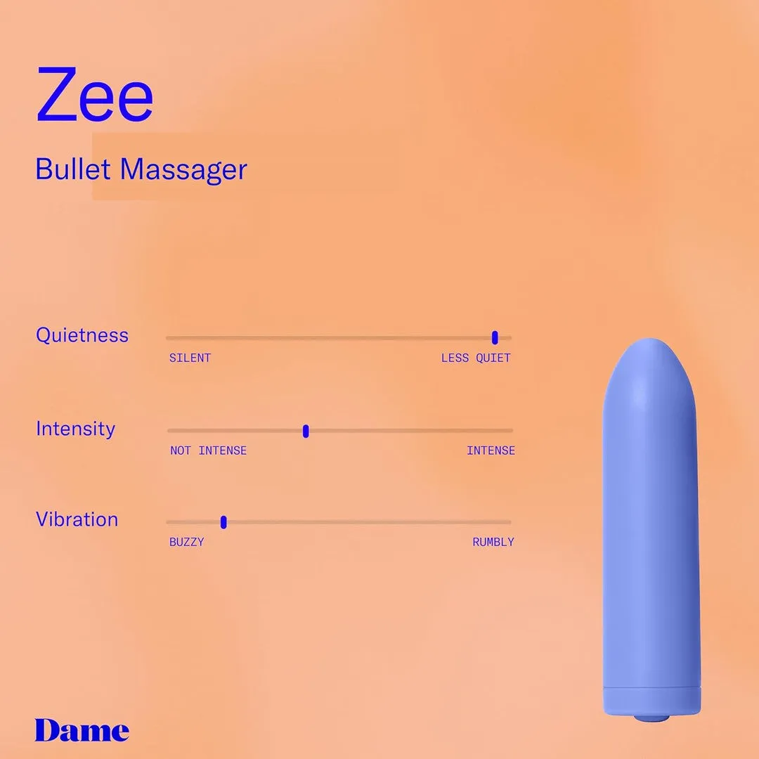 Zee Bullet Portable Clitoral Vibrator by Dame - Periwinkle
