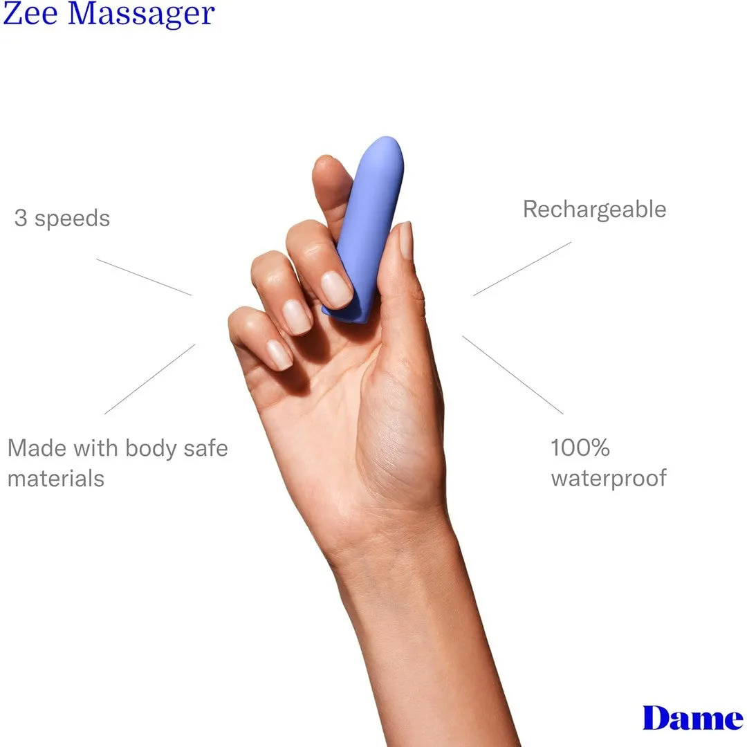 Zee Bullet Portable Clitoral Vibrator by Dame - Periwinkle